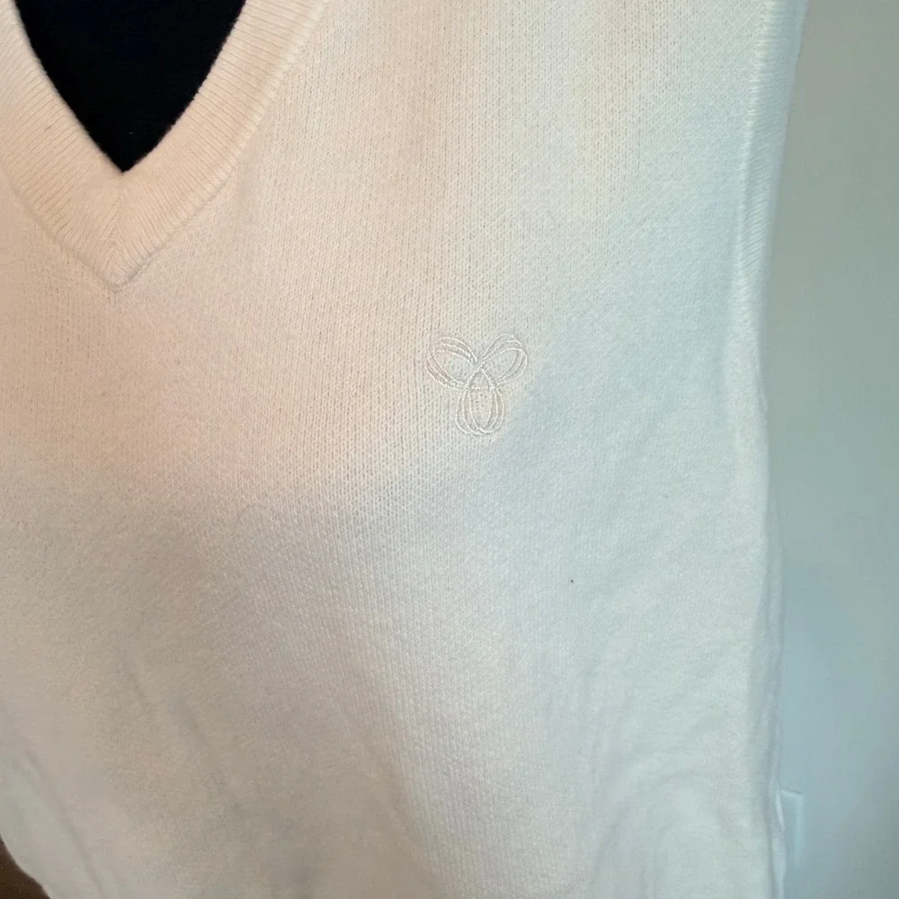 NWT Artizia Tna Moore Sweater Vest Whisper White V-Neck Cotton Knit L 83356